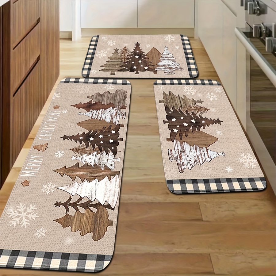 VIKAMA クリスマスキッチンフロアマットセット 滑り止め - Family Tree Print のレビューと価格