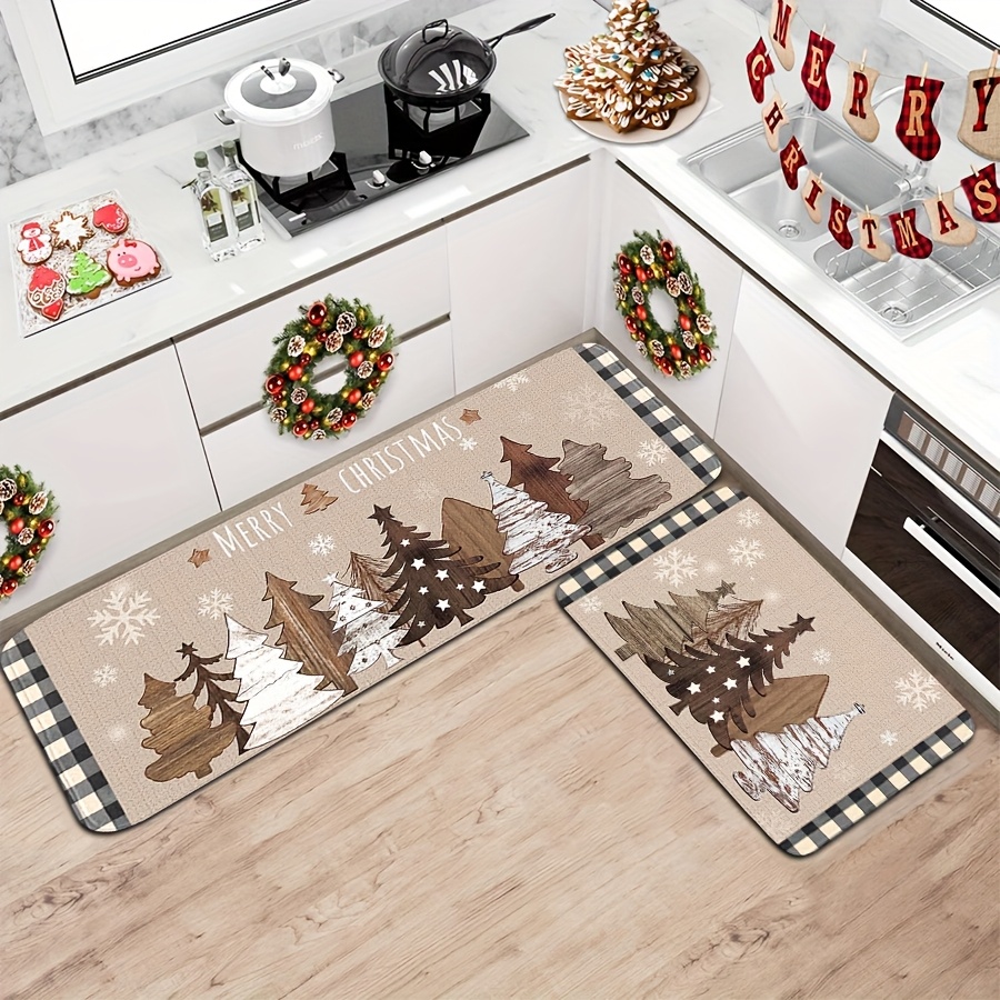 VIKAMA クリスマスキッチンフロアマットセット 滑り止め - Family Tree Print のレビューと価格