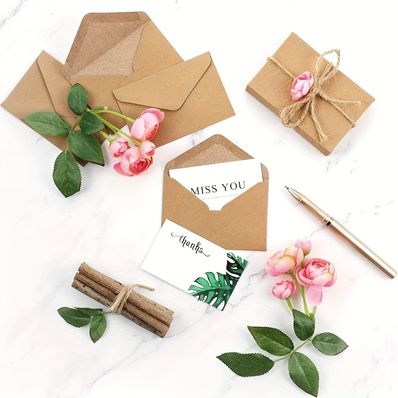 50/100 個クラフト紙封筒無地空白ミニ封筒 DIY グリ - Wax Seal Letter Kit のレビューと価格