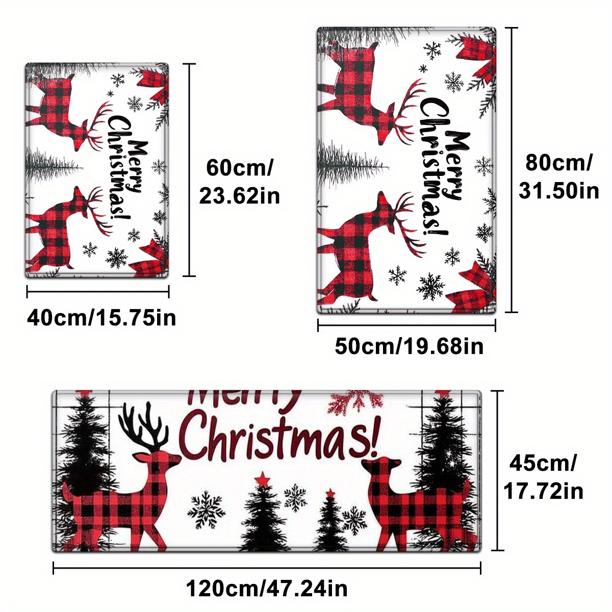 VIKAMA クリスマスキッチンフロアマットセット 滑り止め - Family Tree Print のレビューと価格