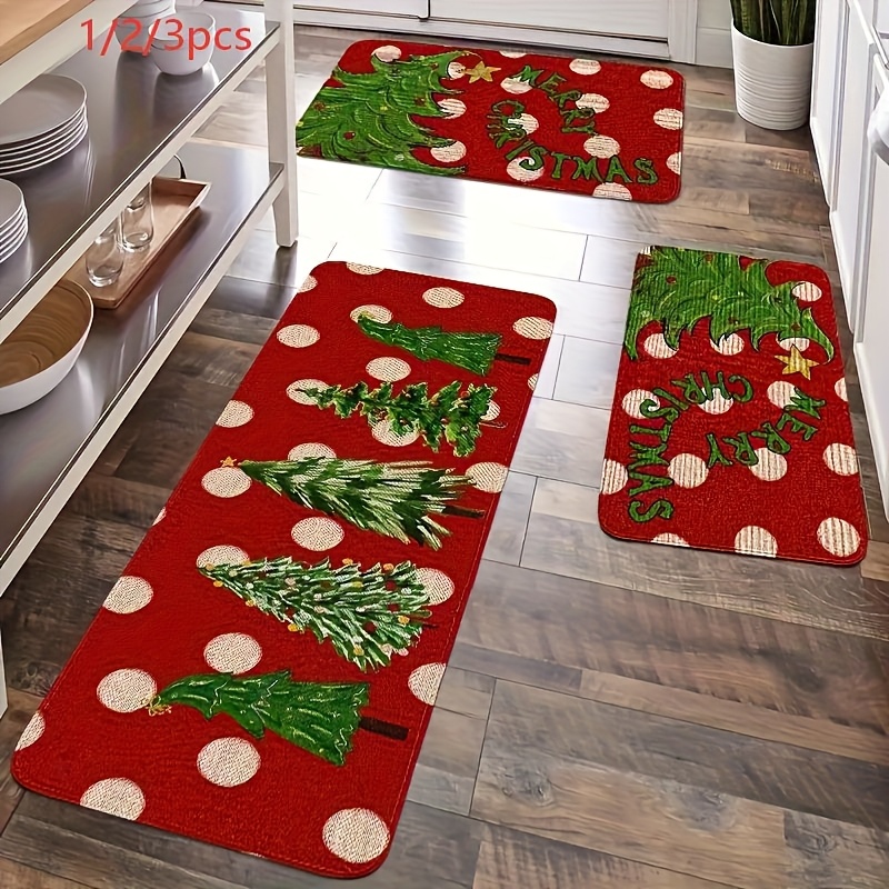 VIKAMA クリスマスキッチンフロアマットセット 滑り止め - Family Tree Print のレビューと価格